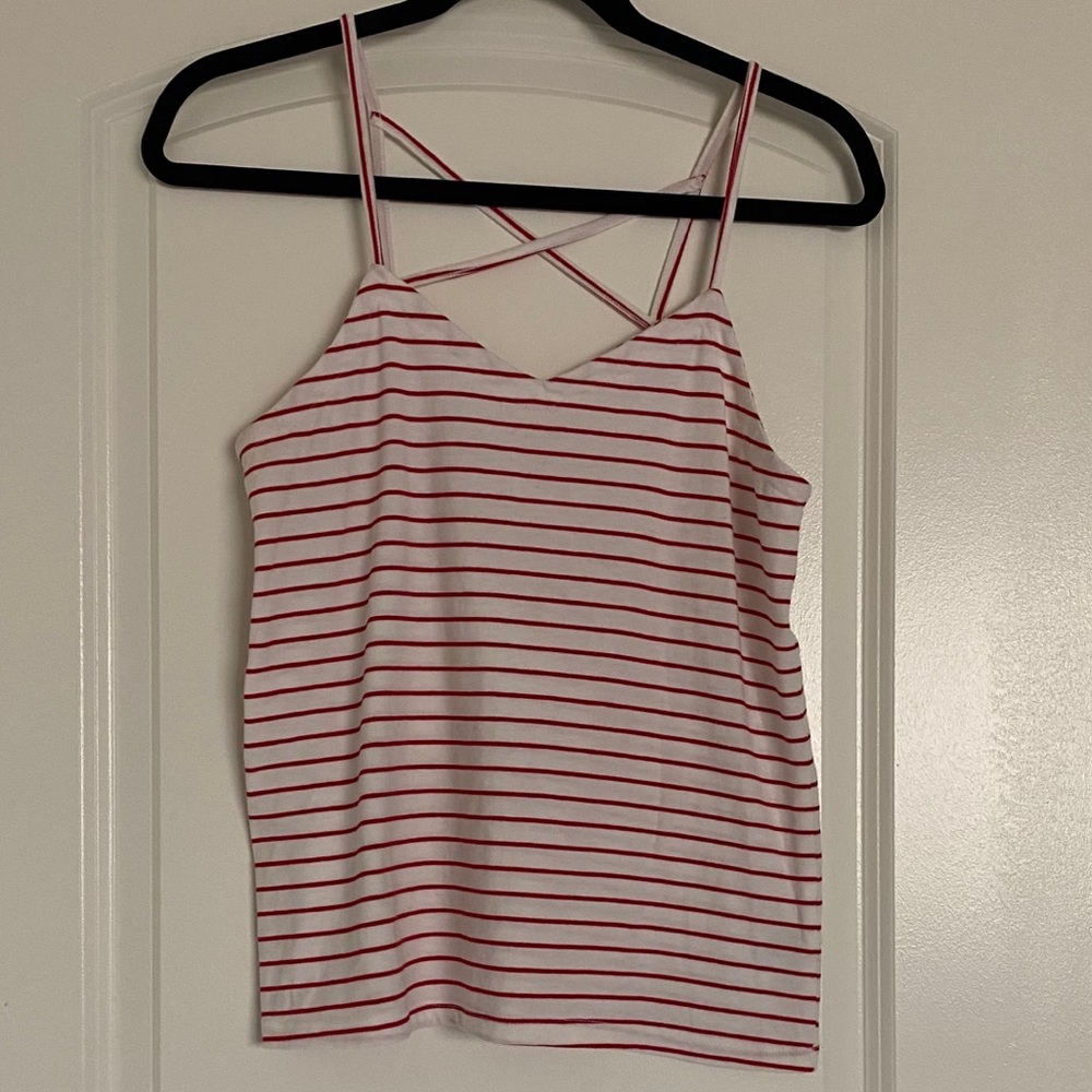 UNIVERSAL THREAD RED/WHITE STRIPED TANK TOP XS